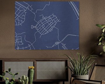 Carte de Naarden en bleu royal sur Map Art Studio