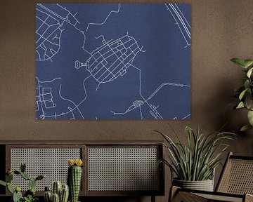 Kaart van Naarden in Royaal Blauw van Map Art Studio