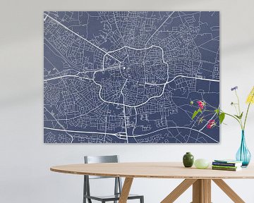 Kaart van Enschede in Royaal Blauw van Map Art Studio