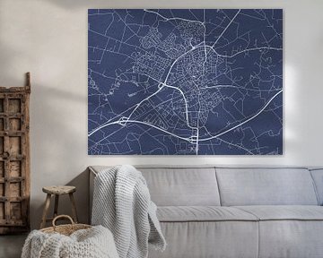 Kaart van Oldenzaal in Royaal Blauw van Map Art Studio