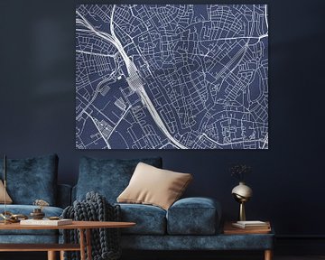 Kaart van Utrecht Centrum in Royaal Blauw van Map Art Studio