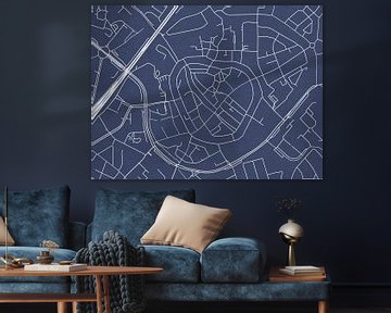 Kaart van Amersfoort Centrum in Royaal Blauw van Map Art Studio