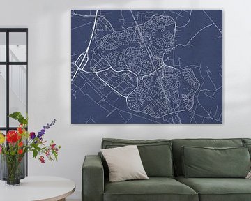 Karte von Houten in Königsblau von Map Art Studio