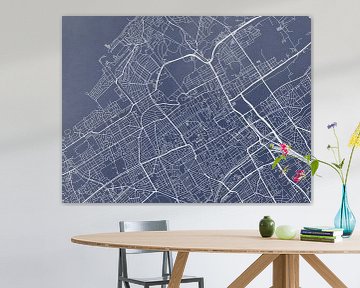 Kaart van Den Haag in Royaal Blauw van Map Art Studio