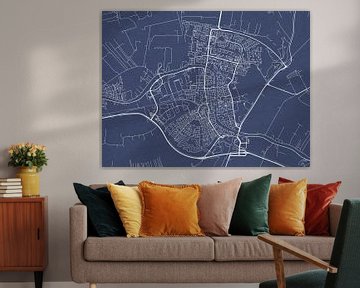 Kaart van Alphen aan de Rijn in Royaal Blauw van Map Art Studio