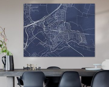 Kaart van Gouda in Royaal Blauw van Map Art Studio