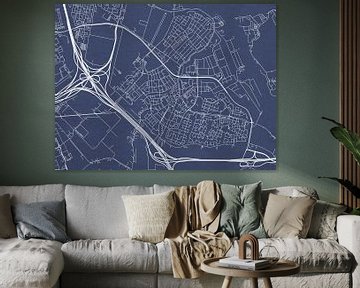 Kaart van Ridderkerk in Royaal Blauw van Map Art Studio