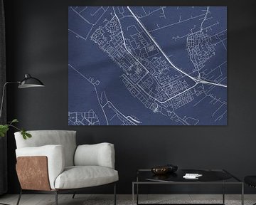 Kaart van Maassluis in Royaal Blauw van Map Art Studio