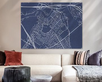 Kaart van Hendrik-Ido-Ambacht in Royaal Blauw van Map Art Studio