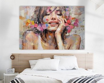 Mia | Modern Portrait Collage by ARTEO Paintings