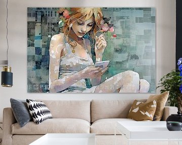 Amy - Peinture de portrait moderne sur Tableaux ARTEO