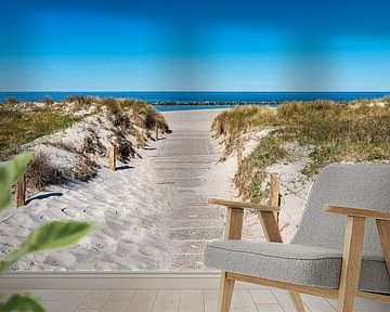 Beach access on the Baltic Sea coast in Wustrow on Fischland-Da
