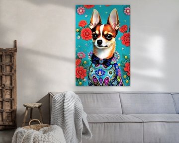 Flower power Chihuahua van Maud De Vries