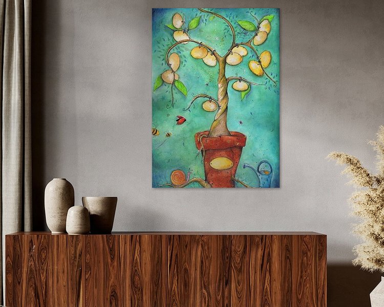 Voorbeeld van het werk in een kamer