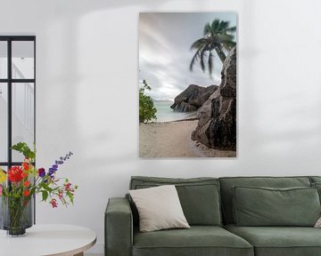 Anse Source d'Argent in de avond (La Digue / Seychellen)