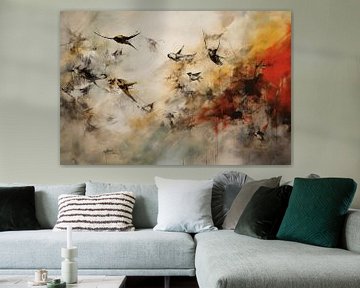 Birds Running | Expressionstisch Schilderij van Blikvanger Schilderijen