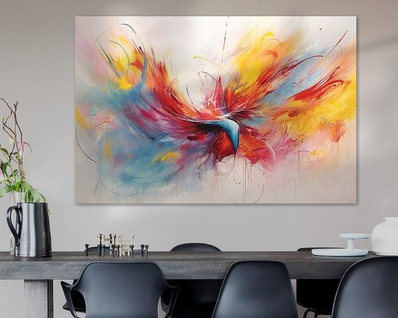 Voorbeeld van het werk in een kamer