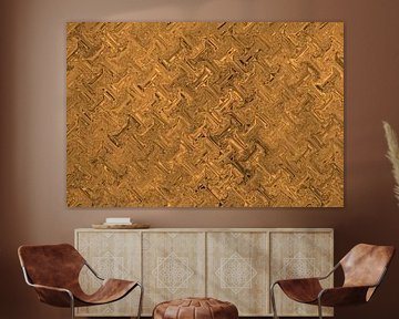Golden metallic abstraction. Modern abstract art by Dina Dankers