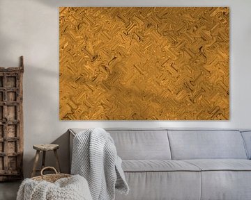 Goldene metallische Abstraktion 2. Modernes abstraktes Muster von Dina Dankers