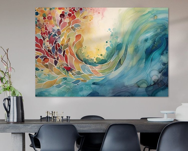 Voorbeeld van het werk in een kamer