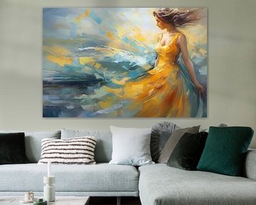 Canvas of Embracing the Present | Mindfulness Painting by ARTEO Paintings