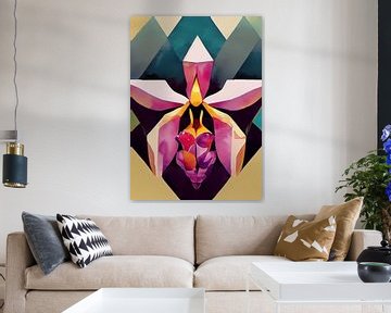 1920 Art Deco Orchidee - florale Geometrie von Wolfsee