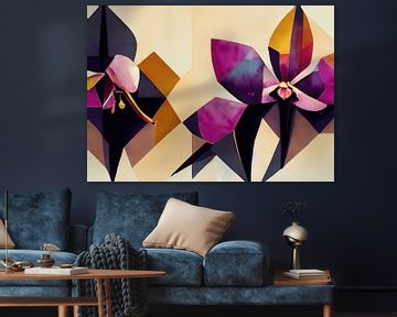 Cubist Flowers Geometry - Art Deco 1920 by Wolfsee