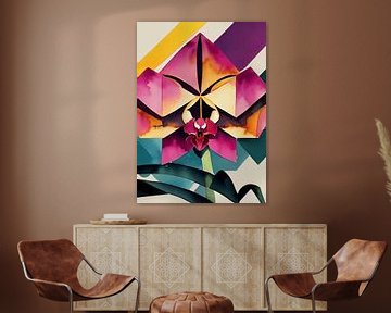 Fraîcheur Art déco Orchidée - Cubisme 1920 sur Wolfsee