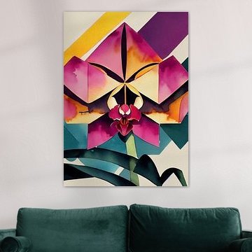 Frische Art Deco Orchidee - Kubismus 1920 von Wolfsee