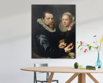 Porträt eines Ehepaares, er hält eine Tulpe und eine Blumenzwiebel, Michiel Jansz. Van Mierevelt