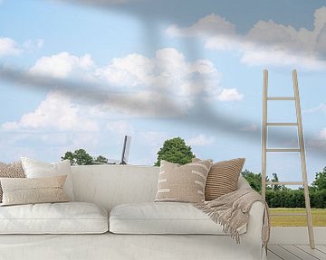 Bewolkte dag me een windmolen