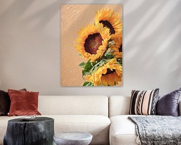 4 Sonnenblumen I Moderner Sommer Kunstdruck von Martijn Hoogendoorn