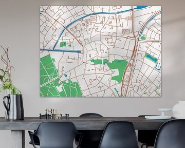 Kaart van Assen Centrum in de stijl Urban Ivory van Map Art Studio