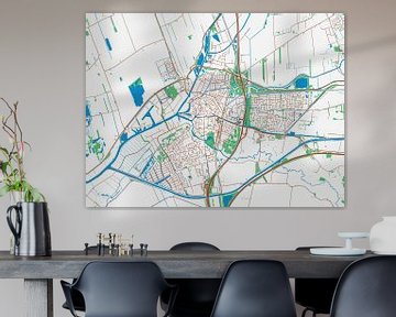 Kaart van Meppel in de stijl Urban Ivory van Map Art Studio