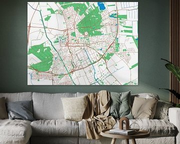 Kaart van Emmen in de stijl Urban Ivory van Map Art Studio