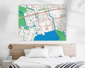 Kaart van Almere Centrum in de stijl Urban Ivory van Map Art Studio
