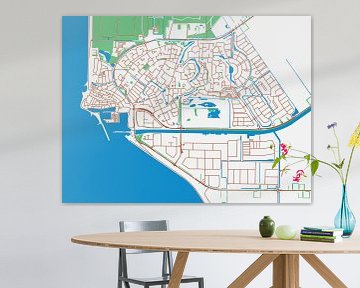 Map of Urk in the style Urban Ivory by De Kaartenwinkel
