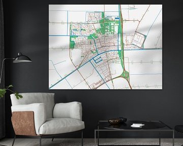 Map of Emmeloord in the style Urban Ivory by Map Art Studio