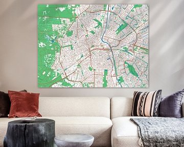 Kaart van Apeldoorn Centrum in de stijl Urban Ivory van Map Art Studio