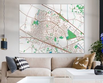 Kaart van Zevenaar in de stijl Urban Ivory van Map Art Studio