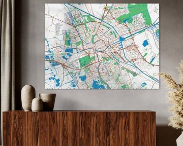 Kaart van Groningen in de stijl Urban Ivory van Map Art Studio