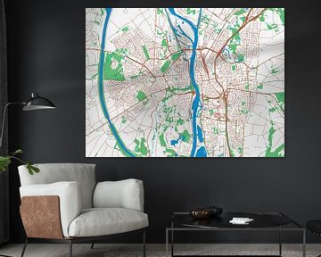 Kaart van Maastricht in de stijl Urban Ivory van Map Art Studio