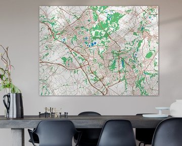 Kaart van Parkstad in de stijl Urban Ivory van Map Art Studio