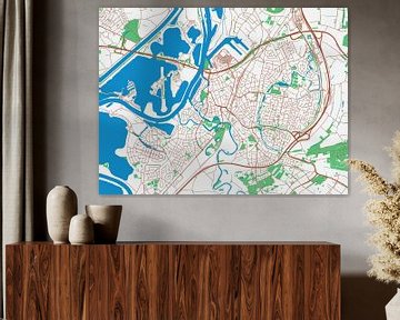 Kaart van Roermond in de stijl Urban Ivory van Map Art Studio