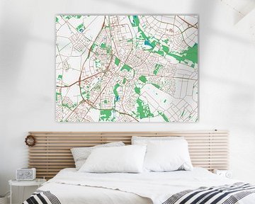 Kaart van Sittard in de stijl Urban Ivory van Map Art Studio