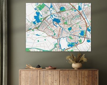 Kaart van Den Bosch in de stijl Urban Ivory van Map Art Studio