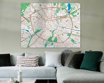 Kaart van Eindhoven in de stijl Urban Ivory van Map Art Studio
