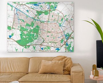 Carte de Tilburg dans le style Urban Ivory sur Map Art Studio