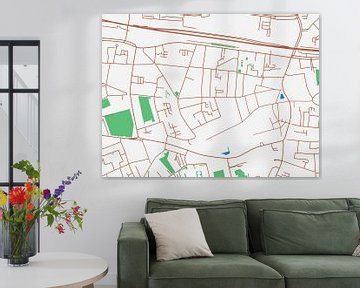 Kaart van Tilburg Centrum in de stijl Urban Ivory van Map Art Studio