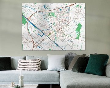 Kaart van Veghel in de stijl Urban Ivory